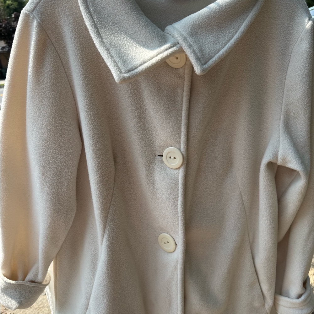 Women's Cream Button-Up Coat